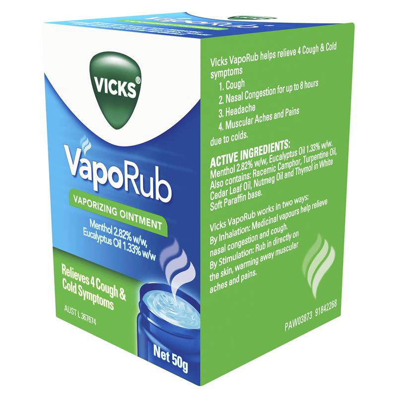 Vicks VapoRub Ointment Decongestant Chest Rub 50g