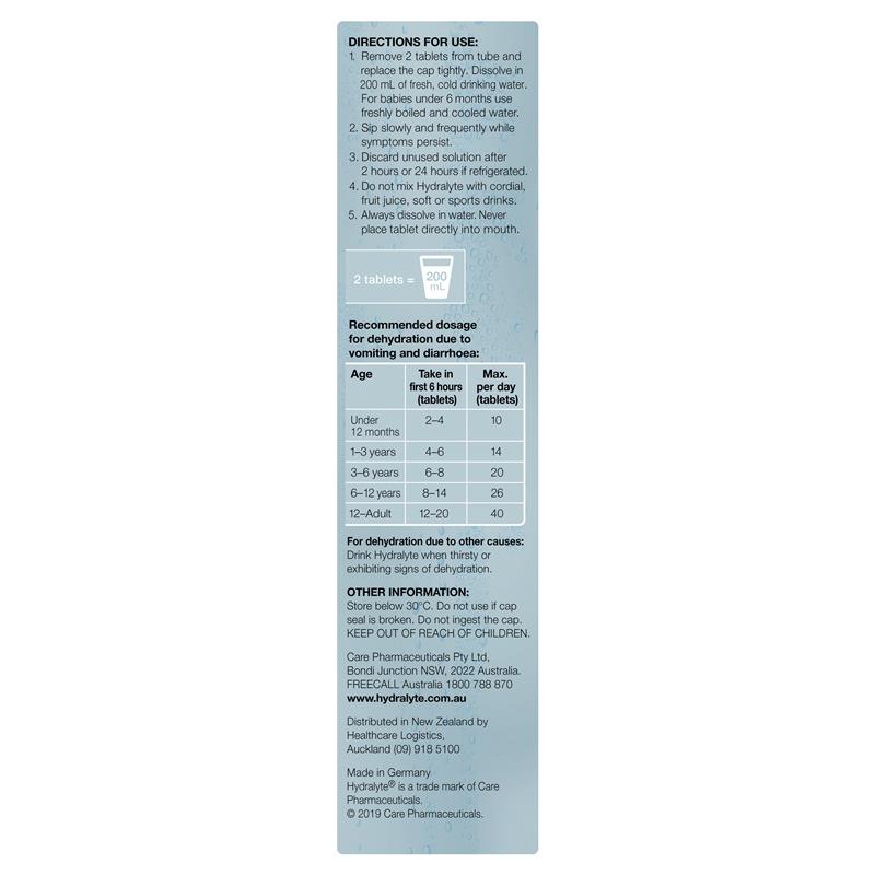 Hydralyte Electrolyte Effervescent Colour Free Lemonade 20 Tablets - GimmeNow