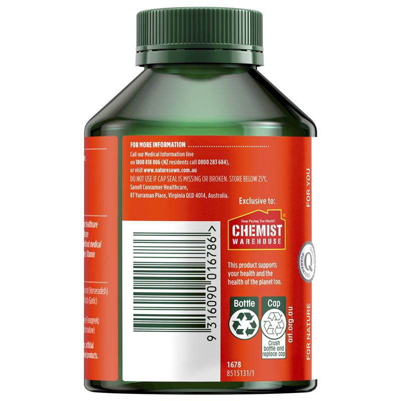 Nature's Own Triple Strength Garlic + C Horseradish 200 Tablets Exclusive Size