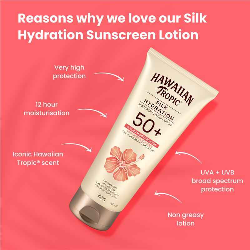 Hawaiian Tropic Silk Hydration Lotion 50+ 180ml