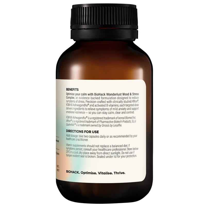 BioHack Wanderlust Mood & Stress Complex 60 Capsules