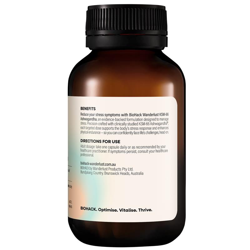 BioHack Wanderlust KSM-66 Ashwagandha 30 Capsules