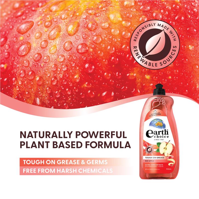 Earth Choice Dishwash Concentrate Red Apple 900ml