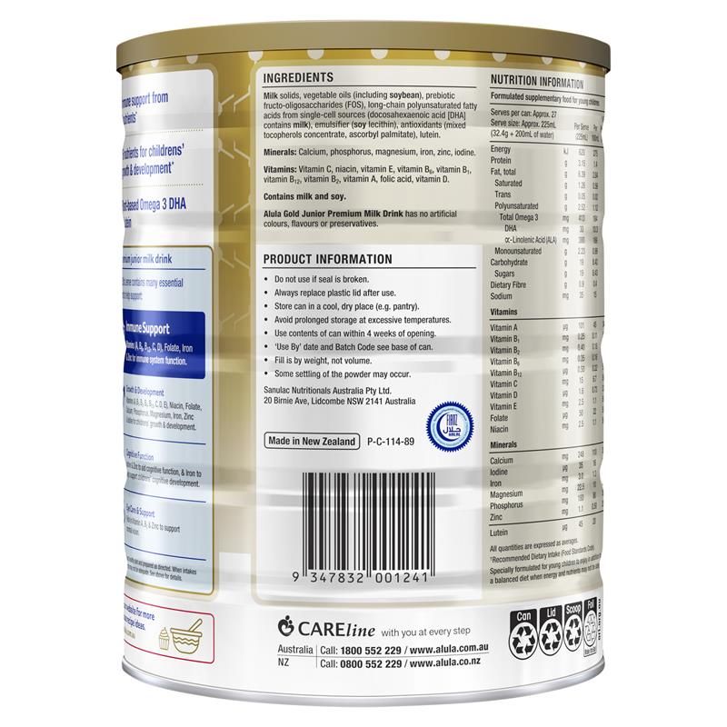 Alula Gold Stage 4 Junior Milk Drink 2 Years+ 900g - GimmeNow
