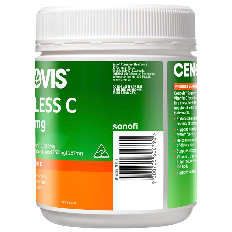 Cenovis Sugarless C 500mg Chewable 500 Tablet Exclusive Size
