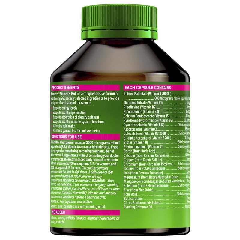 Cenovis Once Daily Women's Multivitamins & Minerals 100 Capsules - GimmeNow