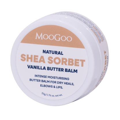 MooGoo Natural Shea Sorbet Intense Moisturising Vanilla Butter Balm 50g