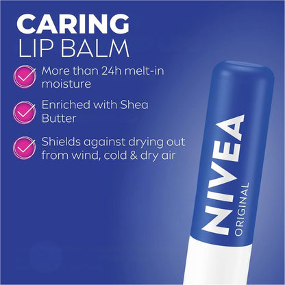 NIVEA Original Care Moisturising Lip Balm 4.8g
