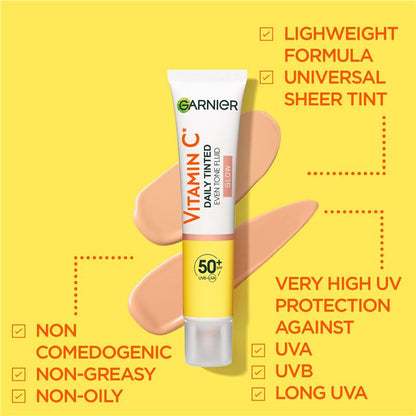 Garnier Vitamin C Glow Daily Tinted Eventone Fluid SPF 50+ 40ml