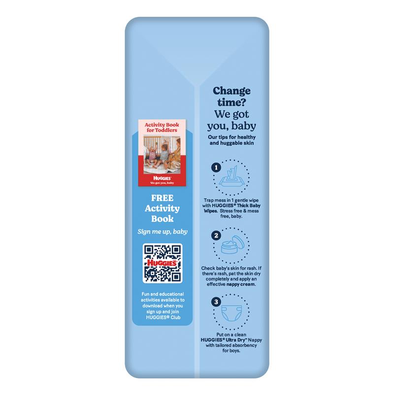 Huggies Ultra Dry Nappies Boys Size 5 (13-18kg) 32 Pack