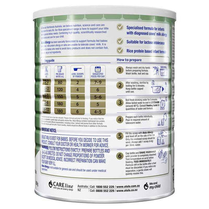 Alula Gold Allergy Rice Infant Formula 0-12 Months 800g