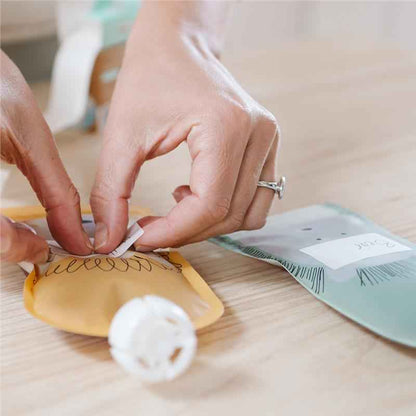 On The Go Food Pouch Cerulean & Sage 120ml Animal Print 10 Pack