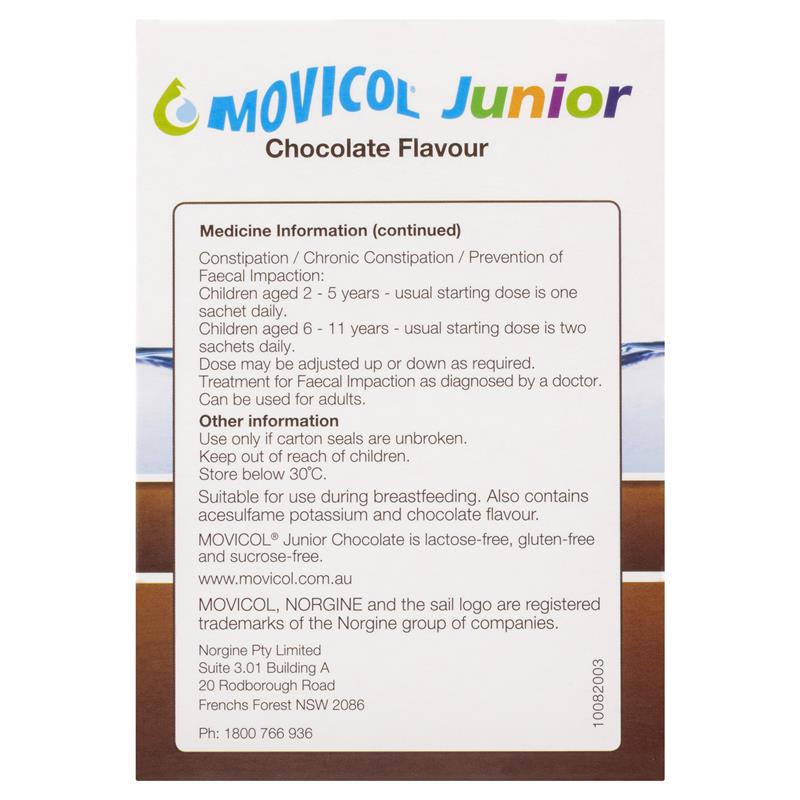 Movicol Junior Chocolate 30 Sachets - GimmeNow