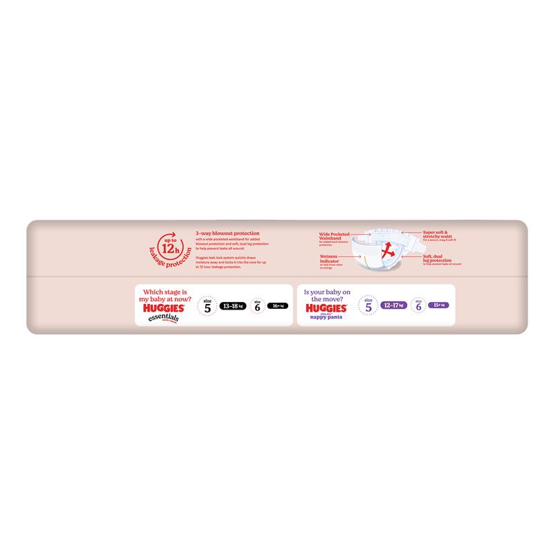 Huggies Essentials Size 5 13-18kg 44 Nappies