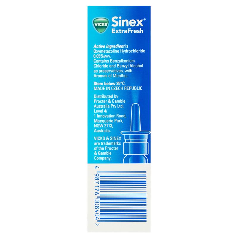 Vicks Sinex Extra Fresh Menthol Nasal Spray 15mL