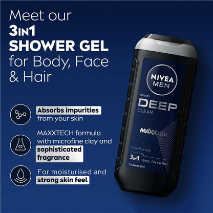 NIVEA for Men Deep Shower Gel 500ml