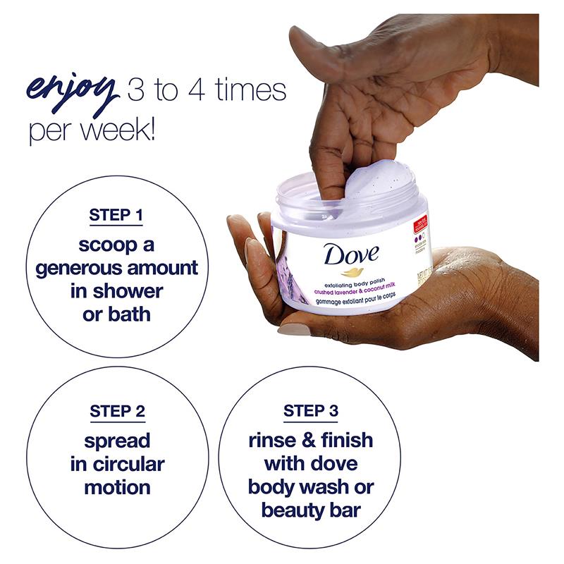 Dove Exfoliating Body Polish Crushed Lavender And Coconut Milk 298g