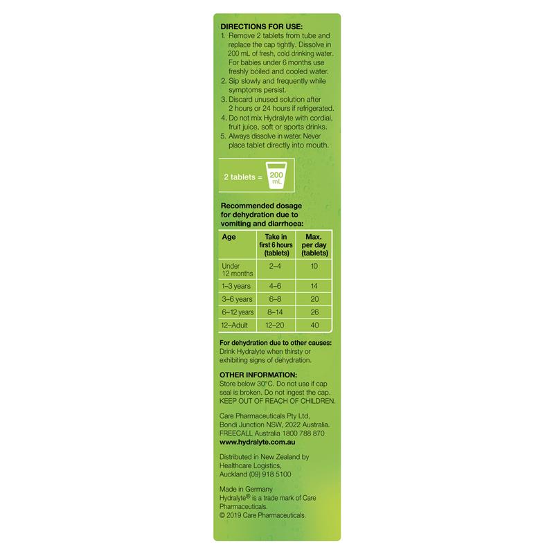 Hydralyte Effervescent Lemon Lime Electolyte Tablets 20 Pack - GimmeNow