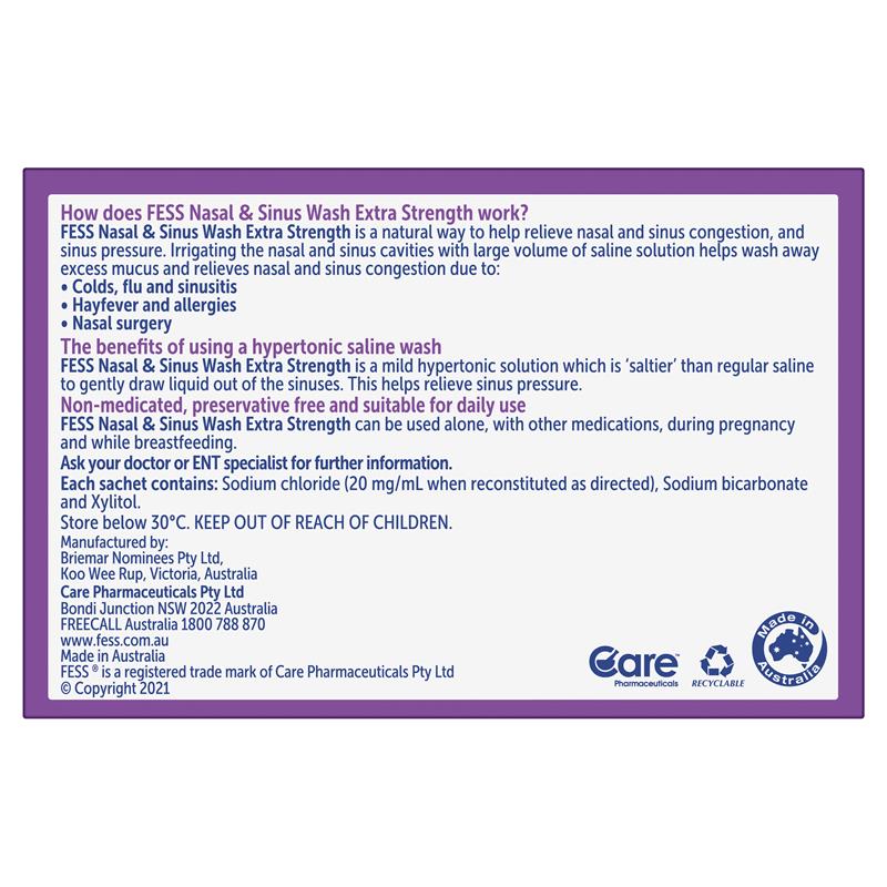 Fess Nasal & Sinus Wash Extra Strength Refill 24 Sachets