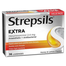Strepsils Extra Sore Throat Lozenges Anaesthetic Honey & Lemon 36 Pack - GimmeNow