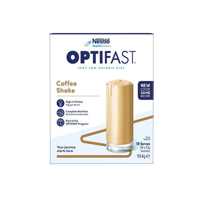 Optifast VLCD Shake Coffee 18 x 53g Exclusive Bulk Size