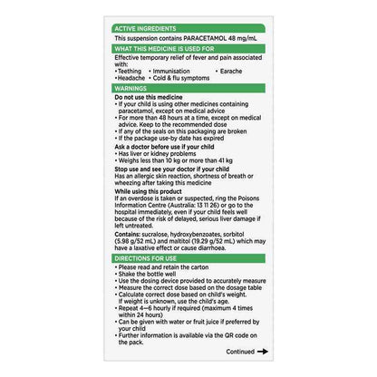 Panadol Children 5-12 Years Suspension Fever & Pain Relief Strawberry Flavour 200ml