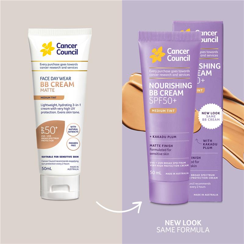 Cancer Council SPF 50+ Face Day Wear BB Cream Matte Medium Tint 50ml - GimmeNow