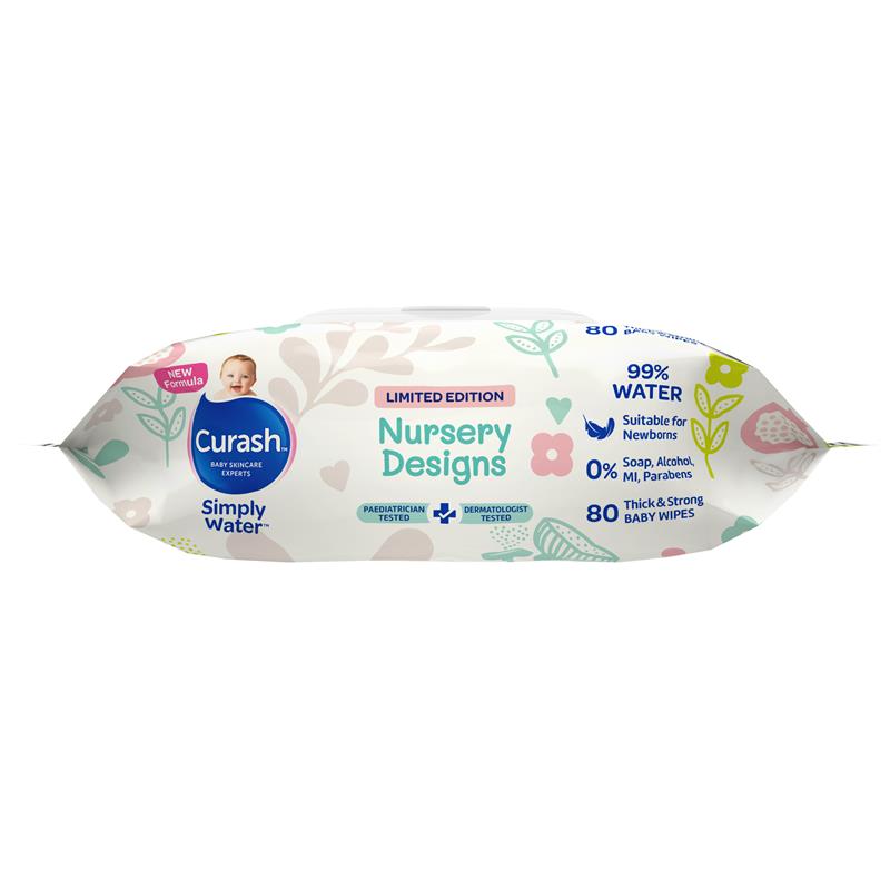 Curash Simply Water Wipes Bunny's Limited Edition 80 Pack