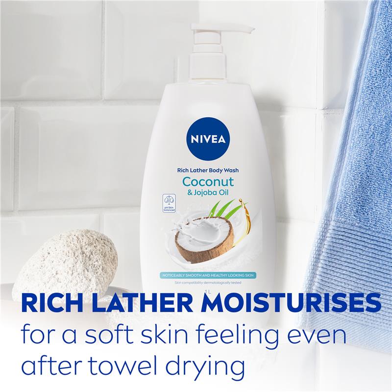 NIVEA Coconut & Jojoba Oil Rich Body Wash 1L