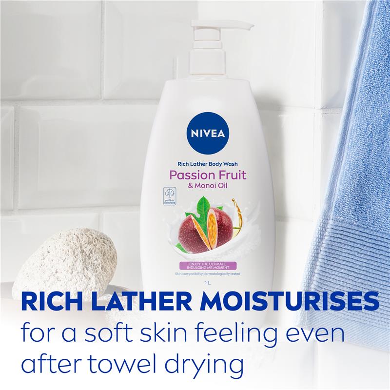 NIVEA Passionfruit & Monoi Oil Shower Gel Body Wash 1L