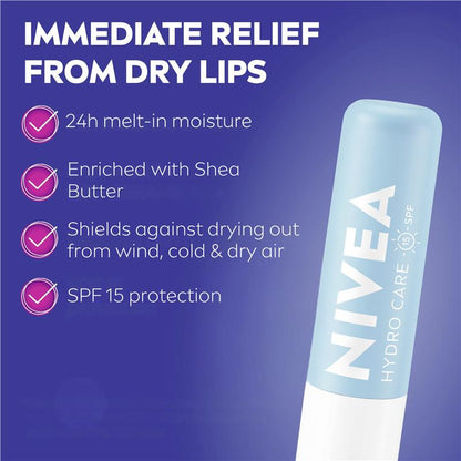 NIVEA Hydro Care Moisturising Lip Balm SPF15 4.8g