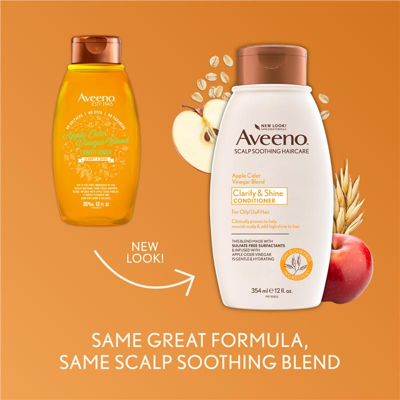 Aveeno Apple Cider Vinegar Clarifying Conditioner for Dull Hair 354mL - GimmeNow