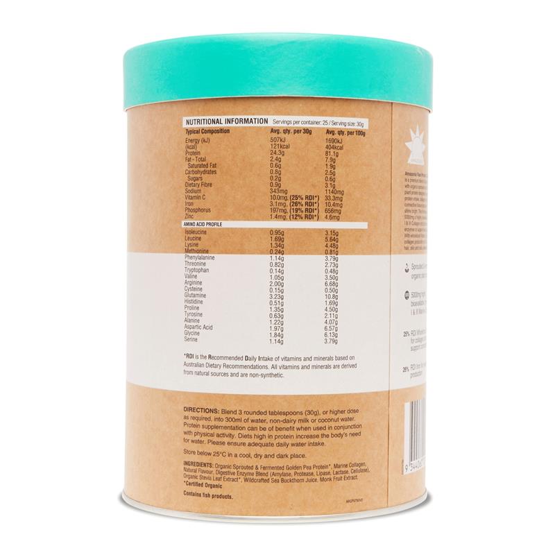 Amazonia RAW Protein Collagen Plus Vanilla Maple 750g