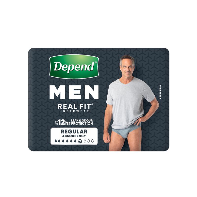 Depend Real Fit for Men Incontinence Underwear Medium 8 Pack