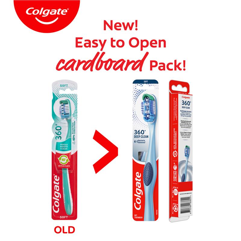 Colgate 360 Whole Mouth Clean Compact head Toothbrush Soft
