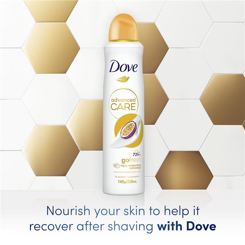 Dove Women Advanced Care Antiperspirant Aerosol Passionfruit & Lemongrass 250ml