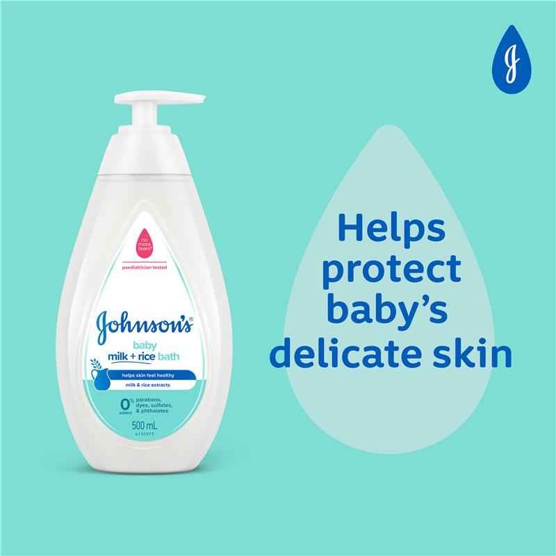 Johnsons Baby Bath Milk & Rice 500mL