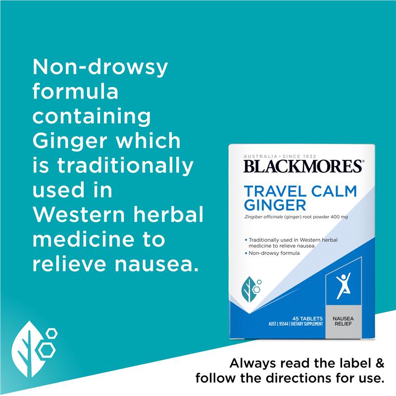 Blackmores Travel Ginger 45 Tablets