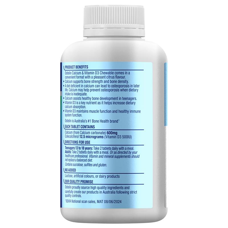 Ostelin Vit D & Calcium 120 Chewable Tablets