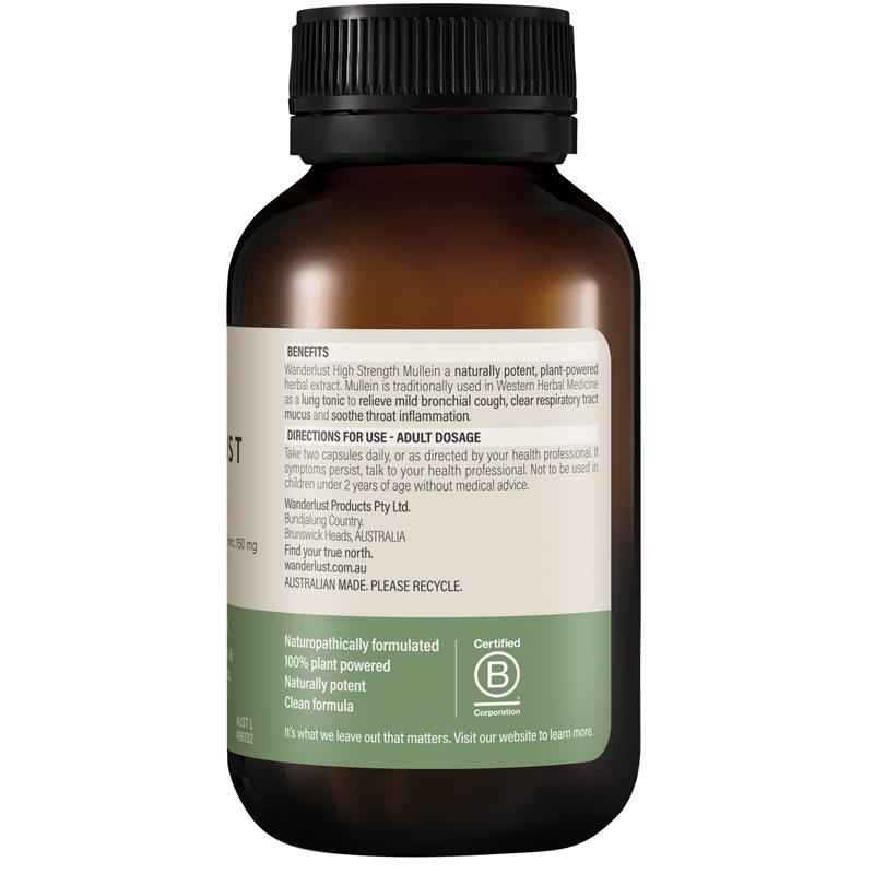 Wanderlust High Strength Mullein 60 Capsules