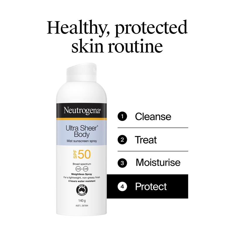 Neutrogena Ultra Sheer Body Mist Sunscreen SPF 50 140g