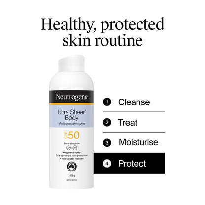 Neutrogena Ultra Sheer Body Mist Sunscreen SPF 50 140g