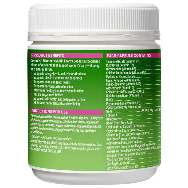 Cenovis Womens Multi + Energy Boost 150 Capsules
