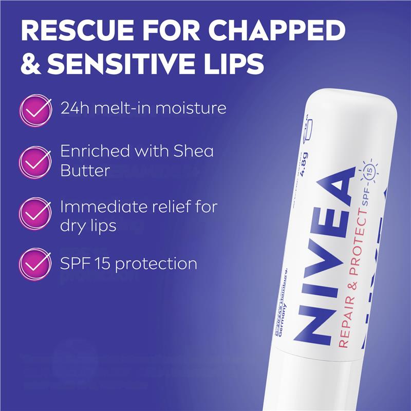 NIVEA Repair & Protection Moisturising Lip Balm SPF15 4.8g