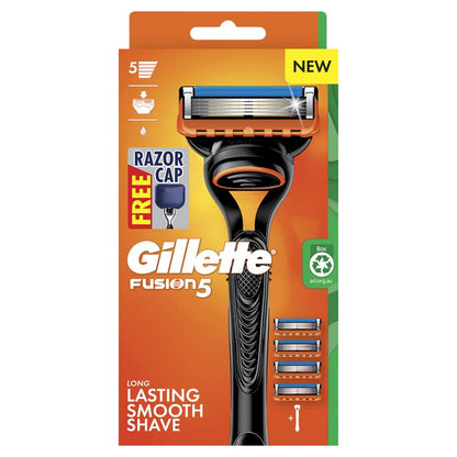 Gillette Fusion Manual Razor + 4 Blade Refills Starter Kit - GimmeNow