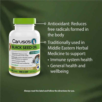Carusos Black Seed Oil 500 60 Capsules