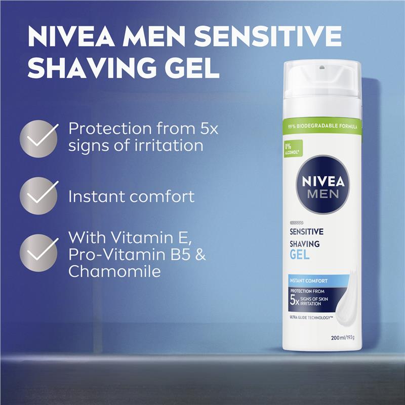 NIVEA MEN Sensitive Shaving Gel Instant Protection 200ml