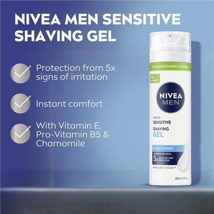 NIVEA MEN Sensitive Shaving Gel Instant Protection 200ml