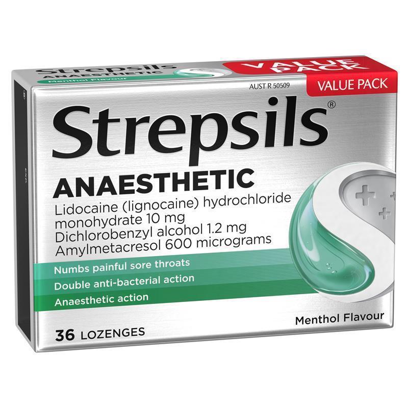 Strepsils Anaesthetic Menthol 36 Lozenges - GimmeNow