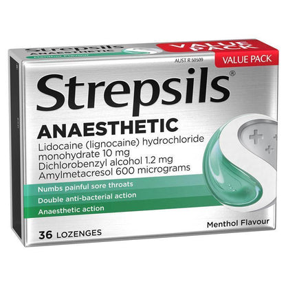 Strepsils Anaesthetic Menthol 36 Lozenges - GimmeNow